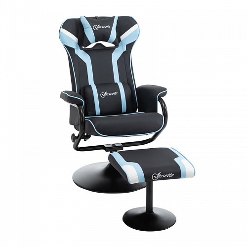 Καρέκλα Gaming με Υποπόδιο 67 x 82.5 x 103 cm Χρώματος Γαλάζιο Vinsetto 833-886V70